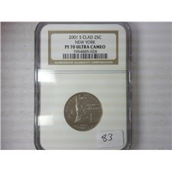 2001-S New York Quarter NGC PF70 Ultra Cameo