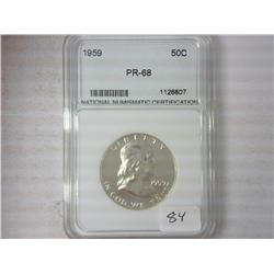 1959 Franklin Half Dollar NNC PR68