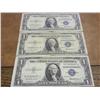 Image 1 : 3-US One Dollar Silver Certificates (All 1935 F's)