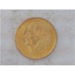 1945 Mexico 2 1/2 Gold Peso (UNC) .0602 Oz. AGW