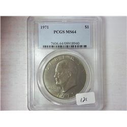1971 Ike Dollar PCGS MS64