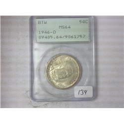 1946-D BTW Half Dollar PCGS MS64