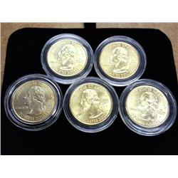 All Five 2006-P State Quarters Gold Plate