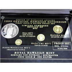 1993 Official Hawaiian Sovereign 1st Gold & Silver