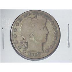 1908-D Barber Half Dollar