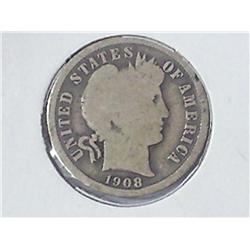 1908 Barber Dime