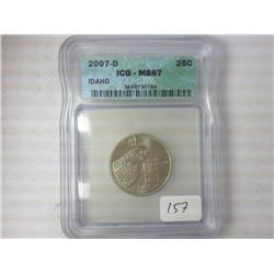 2007-D Idaho Quarter ICG MS67