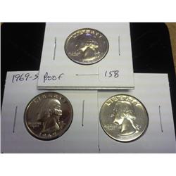 1968-S, 69-S And 70-S Wash. Quarters (Proof)