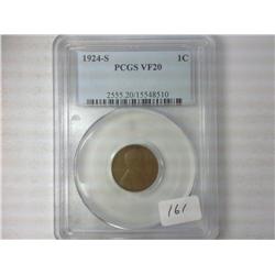 1924-S Lincoln Cent PCGS VF20