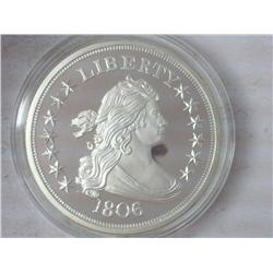 1 Ounce Silver Round 1806 Dollar Copy