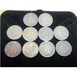 10 Assorted Indian Head Cents