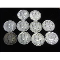 10 Assorted Mercury Dimes