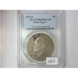 1976-S Type II Ike Dollar PCGS PR69DCAM