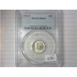 1944-S Mercury Dime PCGS MS64