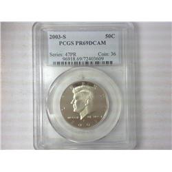 2003-S Kennedy Half Dollar PCGS PR69DCAM