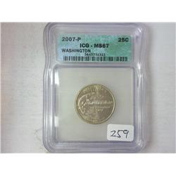 2007-P Washington Quarter ICG MS67