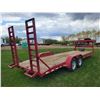 Image 4 : 2005 Falcon Pin 5th wheel gooseneck Trailer. 22ft deck c/w 26" beaver tail tandem axle, Quick detach