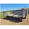 Image 3 : 8 X 14ft Antique hay rack on 4 wheel rubber tire wagon.