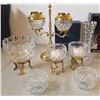 Image 3 : New Royal Irish Crystal Candle Holders and Vase Set with Decorative Bases