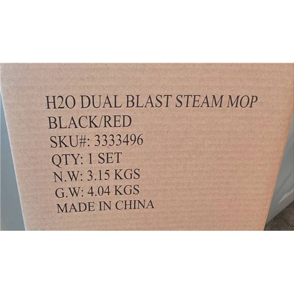 H2O Dual Blast Steam Mop - Black/Red - New in Box