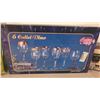 Image 2 : 6 Crystal Wine Glasses, Irish Coffee Glasses, Warmer Stand, and Liqueur Basket