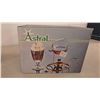 Image 4 : 6 Crystal Wine Glasses, Irish Coffee Glasses, Warmer Stand, and Liqueur Basket