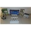 Image 9 : 6 Crystal Wine Glasses, Irish Coffee Glasses, Warmer Stand, and Liqueur Basket