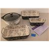 Image 1 : Temp-Tations Black Floral Lace Bakeware Set and Green Pattern Casserole Dish