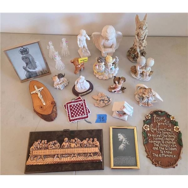 Angel Figurines, Religious Ornaments, and Wall Décor