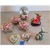 Image 1 : Musical Hummingbird Globe and Capodimonte Rose Candle Holders