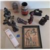 Image 1 : Hand-Carved African Figurines, Vintage New Zealand Doll, and Lava Glazed Vase