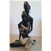 Image 2 : Hand-Carved African Figurines, Vintage New Zealand Doll, and Lava Glazed Vase