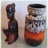 Image 5 : Hand-Carved African Figurines, Vintage New Zealand Doll, and Lava Glazed Vase