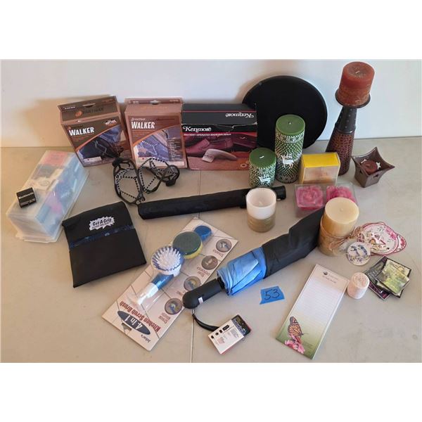 Vintage Candles, Umbrellas, and Miscellaneous Items