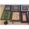 Image 1 : Wall Decor Featuring Framed Pictures and Decorative Plates