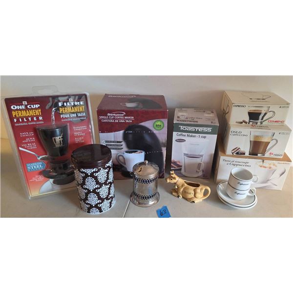 Single-Cup Coffee Makers and Accessories Including Brentwood and Toastess Models