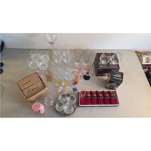 Crystal Barware, Including Wine, Brandy, and Sherries Glasses