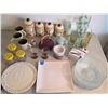 Image 1 : Kitchenware Set with Cannisters, Teapot, Plates, and Glassware