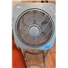 Image 2 : Upholstered Orange Armchair and Box Fan on Stand