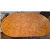 Image 2 : Mid-Century Woodgrain Laminate Table with Six Floral Upholstered Chairs