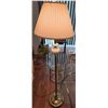 Image 1 : Modern Glass-Top Table with Brass Base and Floor Lamp Set