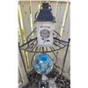 Image 3 : Metal Corner Shelf with Lantern, Decoratives, and Figurines