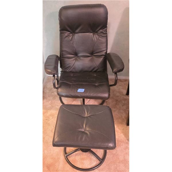 Black Swivel Recliner Chair With Matching Ottoman