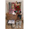 Image 1 : Holiday Decorations Lot With Wrapping Paper, Candles, and Seasonal Decor