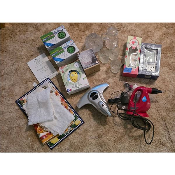 Household Items Lot with Cleaning Tools and Accessories