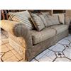 Image 5 : Classic Upholstered Sofa with Floral and Striped Design