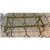 Image 1 : Glass and Brass Coffee Table with Elegant Cabriole Legs