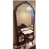 Image 1 : Solid Wood Hall Mirror with White Marble Top and Carved Details
