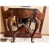 Image 8 : Solid Wood Hall Mirror with White Marble Top and Carved Details