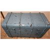 Image 1 : Vintage Blue Storage Trunk with Hinged Lid and Interior Lining, 40 x 23 x 22 Inches